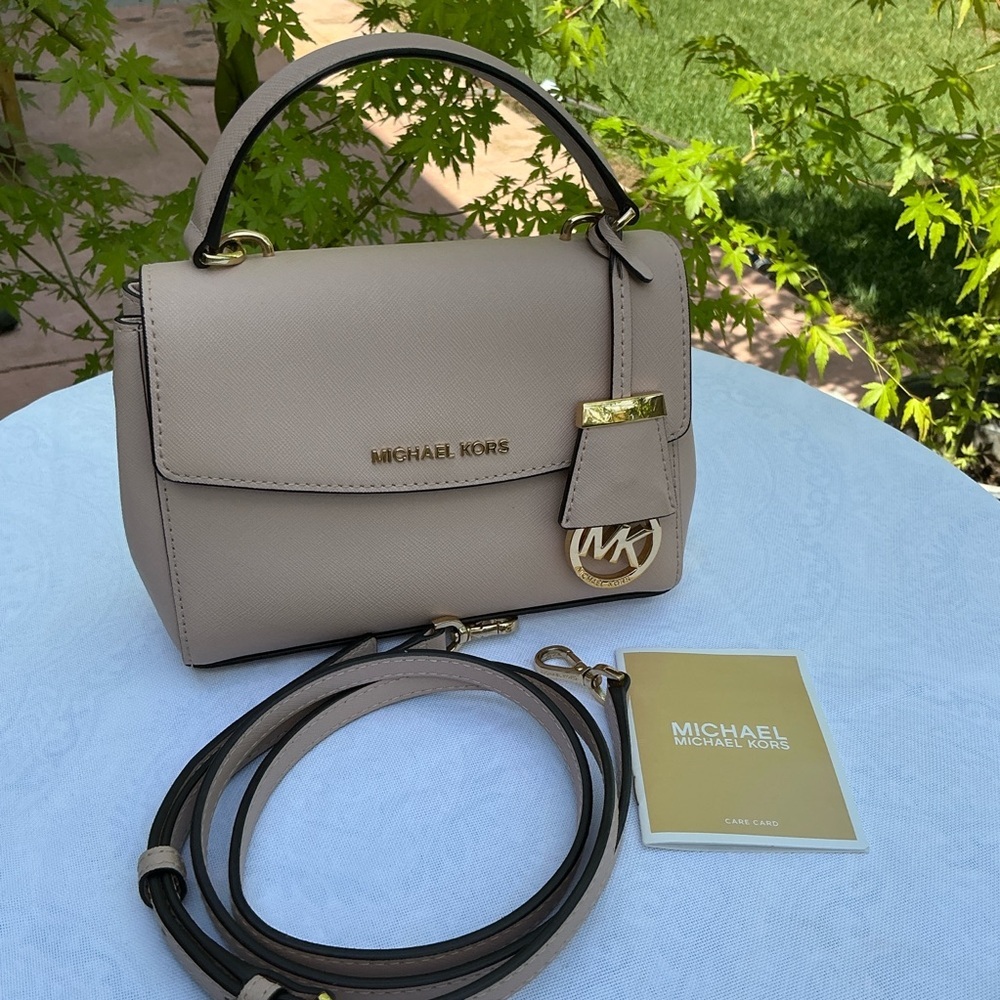 Michael Kors Light Brown Taupe Nude Satchel Crossbpdy Bag